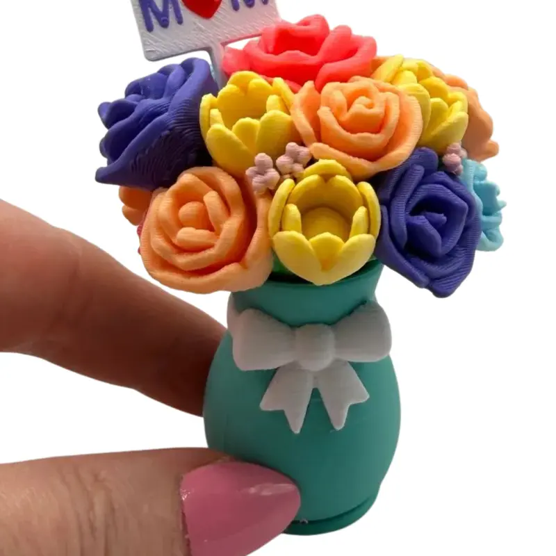 Mini 3D Printed Mother's Day Bouquet- Flowers, Gift, Decor, Mom, Seasonal Gift, Miniatures