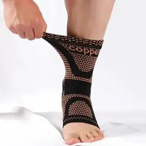 Adjustable Copper Ankle Brace, Compression Sleeve, Ankle Support for Achilles Tendonitis and Sprains, Sports & Outdoor Accessories