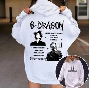 Vintage G-Dragon Graphic Hoodie, K-pop Superstar Style, Übermensch Art, Kwon Ji Yong Iconic Look, Music and Drama Fashion, Top Menswear Womenswear
