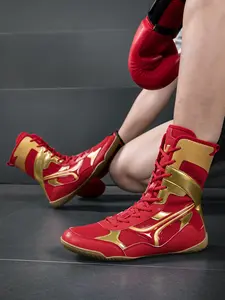 Men's Boxing Shoes, Professional Boxing Shoes, High Top Lace Up Training Shoes, Gym Shoes, Combat Training Shoes, Indoor Boxing Training Shoes