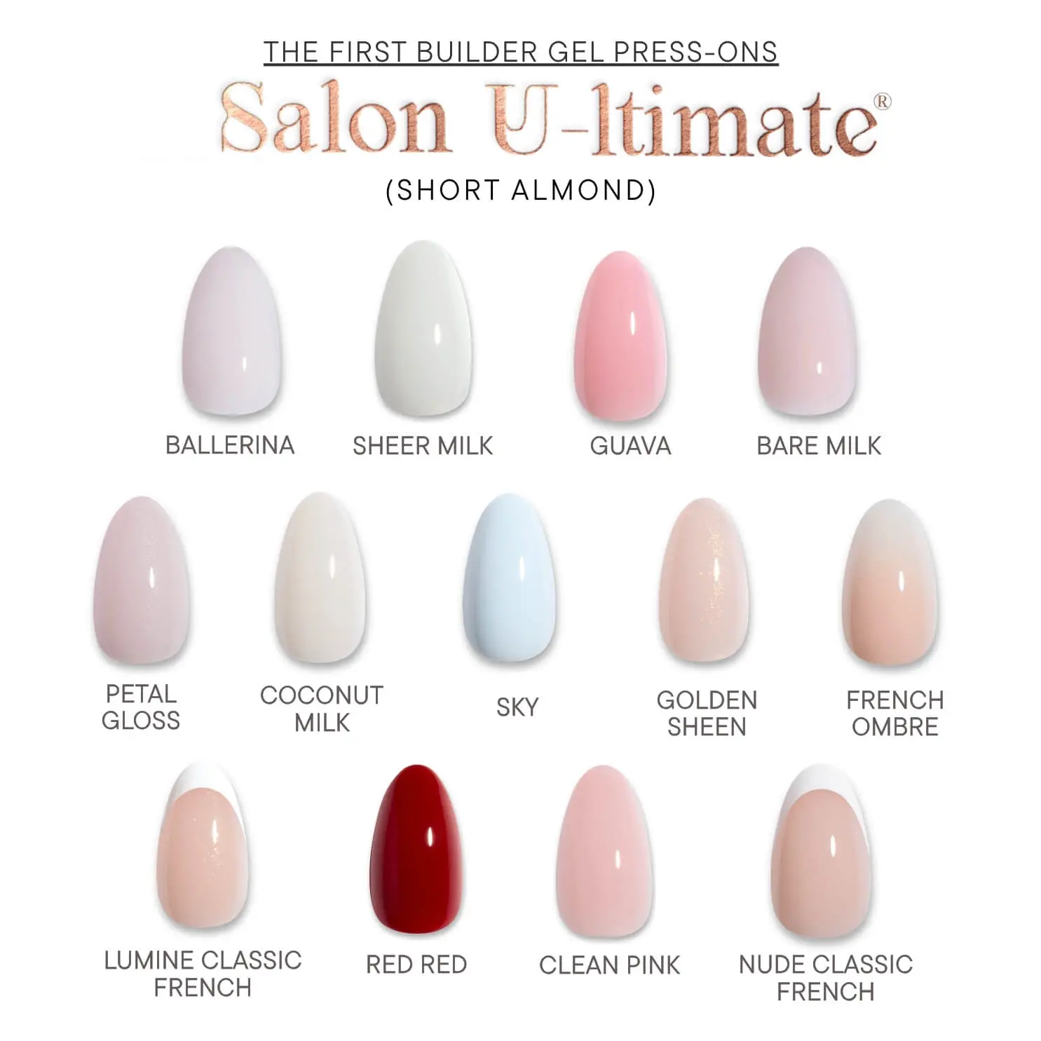 Celebritips Salon U-ltimate® Short Almond Press On Nail Collection