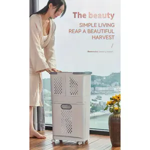 Household multi-layer laundry basket, clothes storage basket, large-capacity plastic laundry basket rack, punch-free, Japanese-style floor-standing clothes hamper