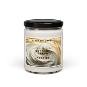 Coconut Cream Cardamom Candle | 9oz Scented Soy Jar