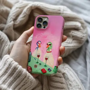 Duck Phone Case – Candlelight Dinner Animal Design| Whimsical Y2K Art Ducks Cover for iPhone 17, 16, 15, 14, 13, 12, 11 Pro Max