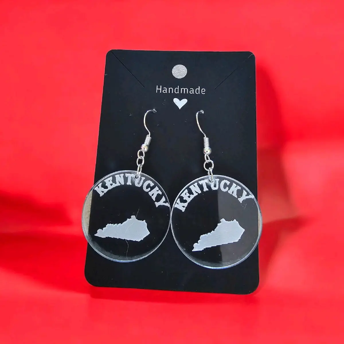 Round Clear Acrylic 50 State + DC Earrings