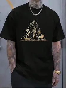 100% Cotton Egypt Pyramid Egyptian Gift Idea Pharaoh Pyramid Egypt T-Shirt Women's Men's Graphic Tee Crew Neck summer vacation Tops