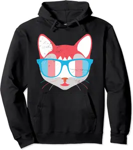 Trans Flag Cat Animal Transgender Pride LGBT Transgender Pullover Hoodie - Kevincifuen Shop 45B0964DF8LH