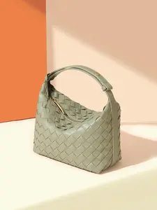 Vegan Leather Woven Tote Bag, Leather Braided Purse Clutch Purse, Woven Top-Handle Shoulder Handbag Crossbody Bag