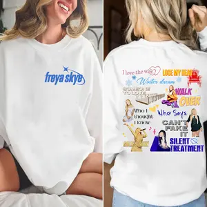Freya Skye Music Tour 2 Sided Sweatshirt, Album Silent Treatment Song T-shirt, Gift For Fans Concert, Womenswear & Menswear Clothing, Comfort Cotton