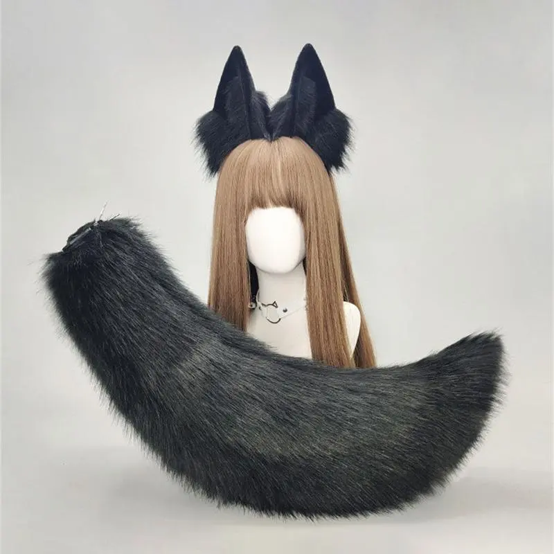 2Pcs/setAnimalFursuitEarsTailHalloweenPartyCosplayHeadwearPlushBeastWolfTailsFoxEarsHairBandFurryDogCOSTail 2Pcs/setAnimalFursuitEarsTailHalloweenPartyCosplayHeadwearPlushBeastWolfTailsFoxEarsHairBandFurryDogCOSTail