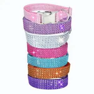 Custom Rhinestone Bling Dog Collar, Custom Handmade Pet Collar for Small-Medium-Large Breeds with Jeweled Design, Poodle Dog Collar