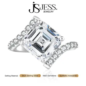 [#560] Royal Radiance – 5ct Asscher Cut Synthetic Moissanite Ring Bold Brilliant Unforgettable D Color VVS 925 Sterling Silver