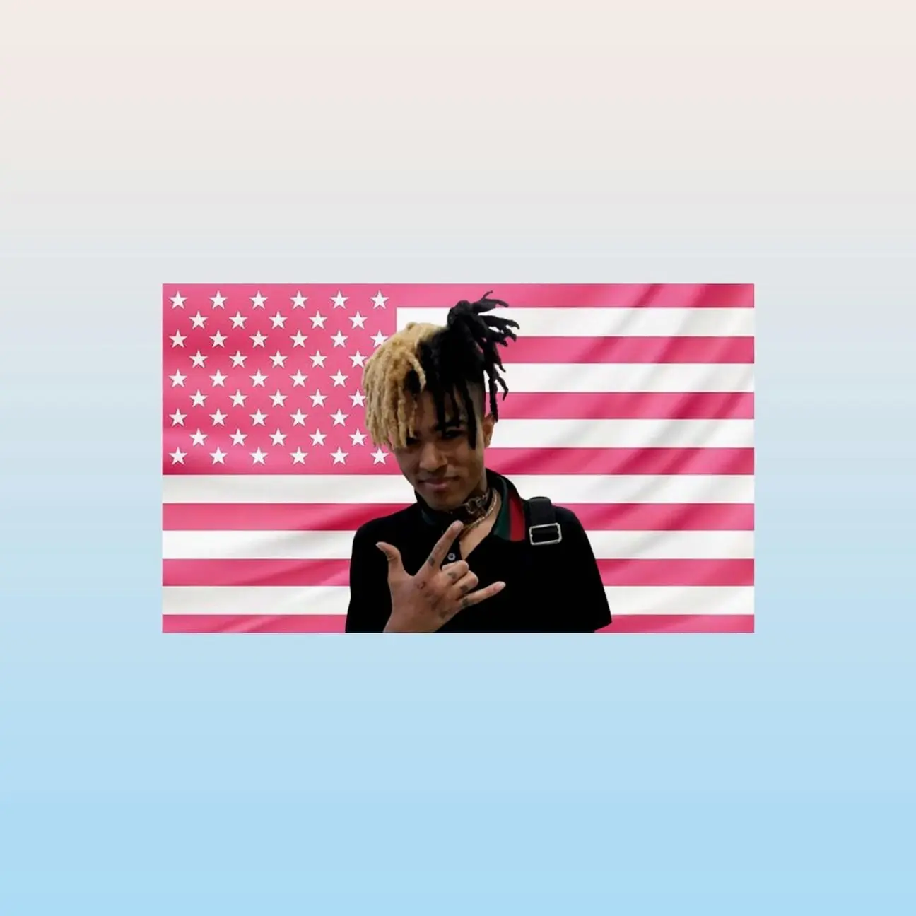 XXXTentacion Pink American Flag Tapestry – Rapper Wall Art Decor | Aesthetic Hip Hop Flag | Music Fan Room Decor Gift