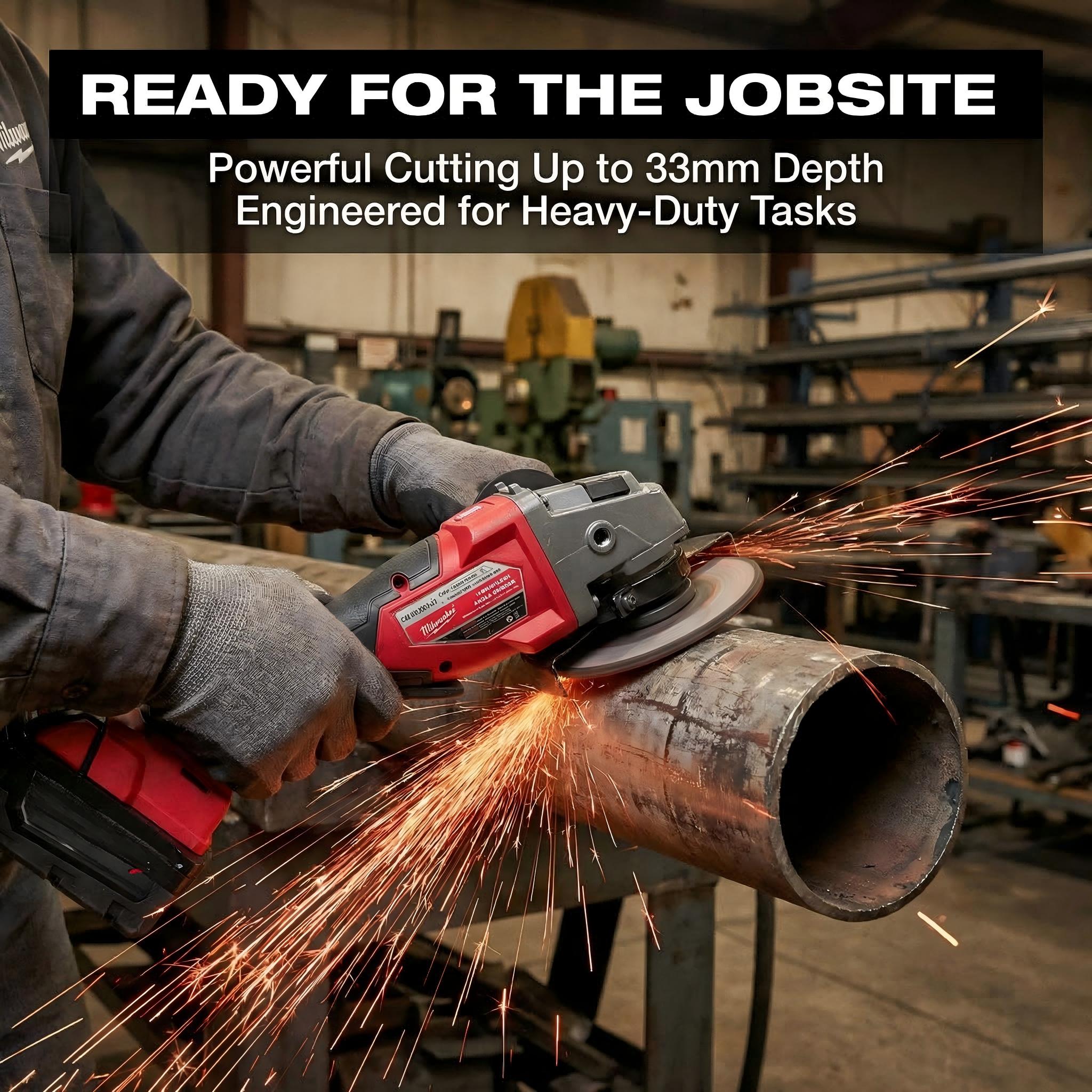 Milwaukee 18V 125mm Brushless Angle Grinder for Metal Cutting and Grinding with Variable Speed