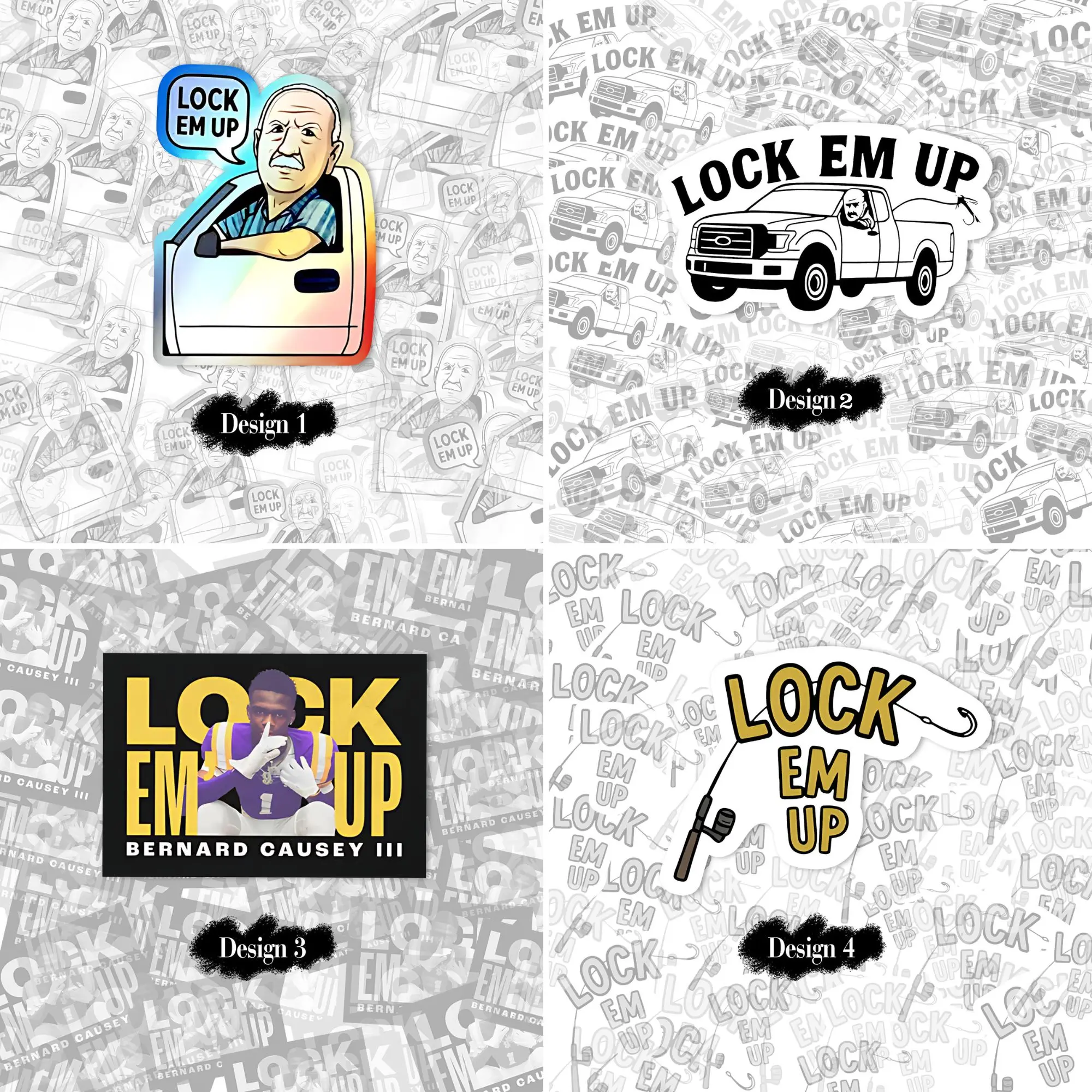 Lock Em Up Fishing Sticker, Trey Taylor Permission, Crewe Tractor Decal, Angry Grandpa