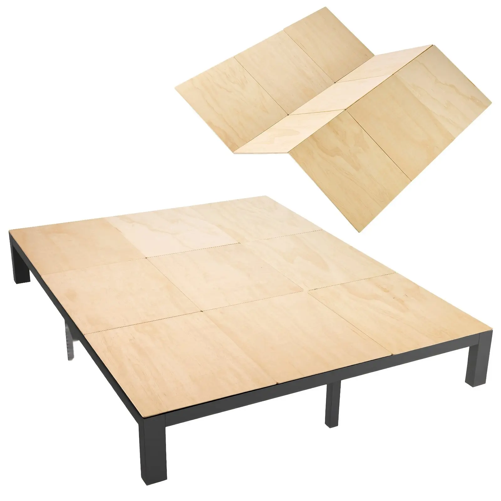 Cal King Bunkie Board 69.7 x 81.9 Inches Foldable Bed Board Under Mattress With Nylon Webbing, Plywood, Rounded Edges, Anti-Sag Design For Metal Frames, Sleeper Sofas, Platform Beds And Bunk Beds