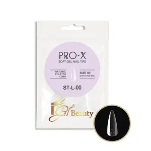 PRO-X Soft Gel Nail Tips 09 - Natural Stiletto Long (Refill Bag)
