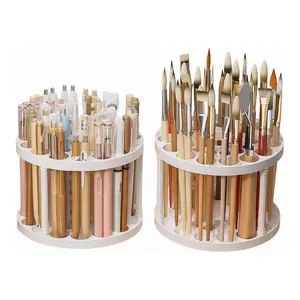 2-Piece Pen Holder Organizer Set, Plastic Multi-Hole Display Rack, Ideal for Pens Makeup Brushes & Painting Brushes, Desktop Storage, Table Organizers, Marker Pen Holder