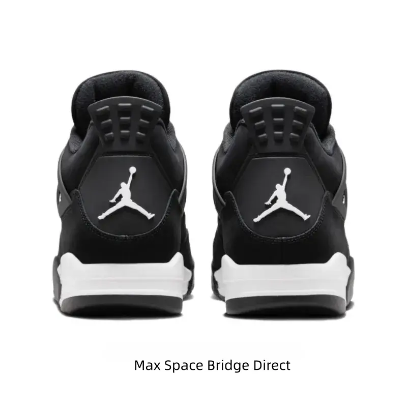 Black and White Color-Blocked Mid-Top Retro Basketball Shoes