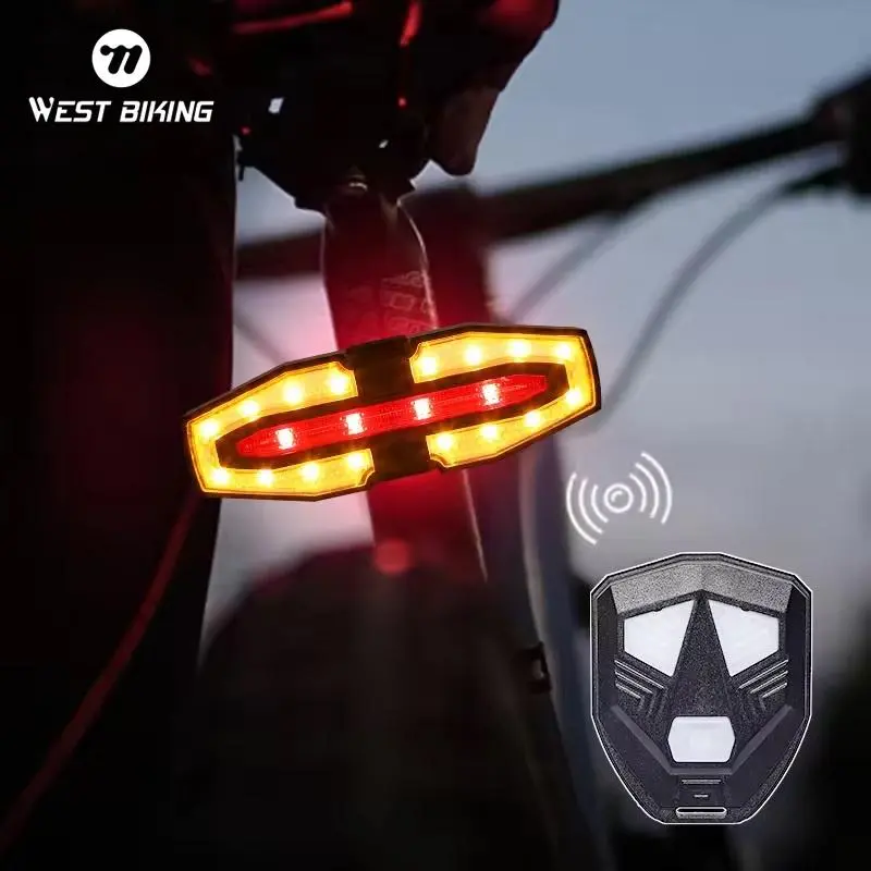 Multifunctional Bicycle Taillight, 1 Count Smart Brake Tail Light, Type-C Rechargeable Wireless Turn Signal, Bicycle Accessories for Outdoor Cycling
