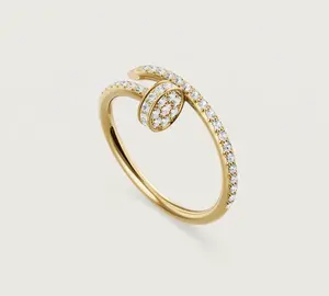 Pre-owned Cartier Juste un clou single half paved yellow gold size 51 (size 6) 2021 full set