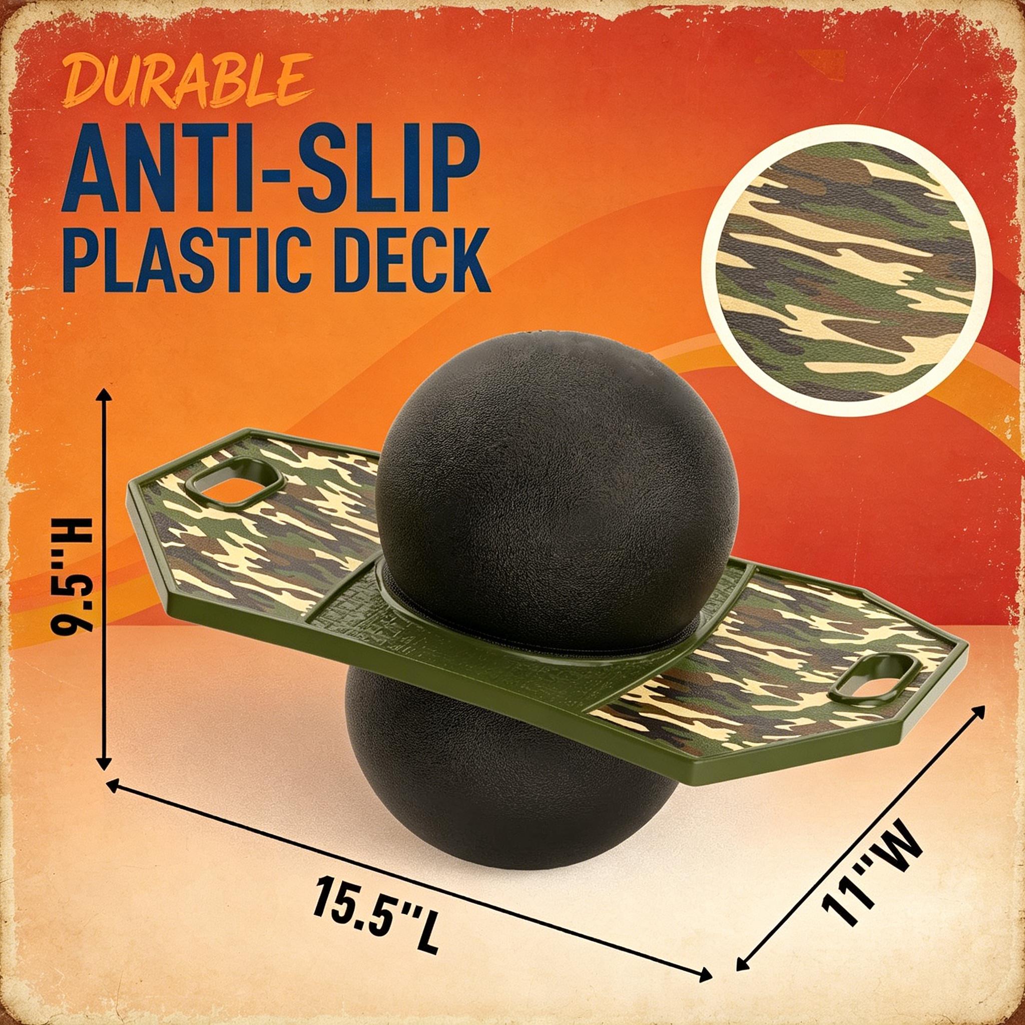 Kids Pogo Trick Ball Balance Bounce Board with Anti-Slip Deck & Pump, Indoor Outdoor Toy for Ages 6+