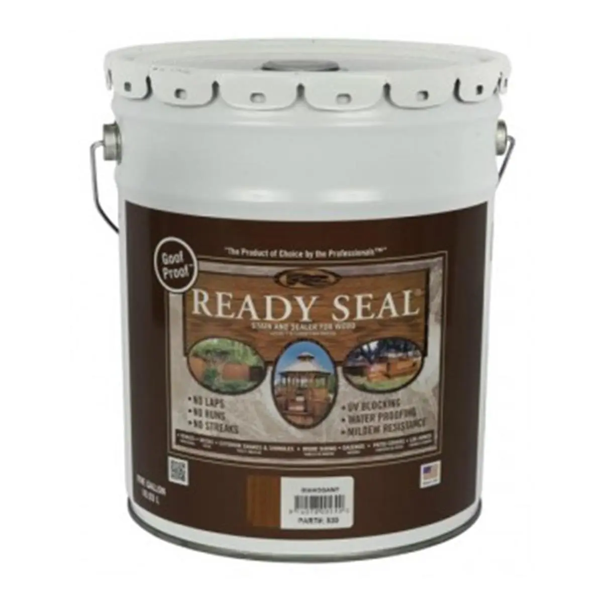 Ready Seal 7966161 5 gal Pail Exterior Wood Stain & Sealer, Mahogany, 5 Gallon Bucket, 5Gal