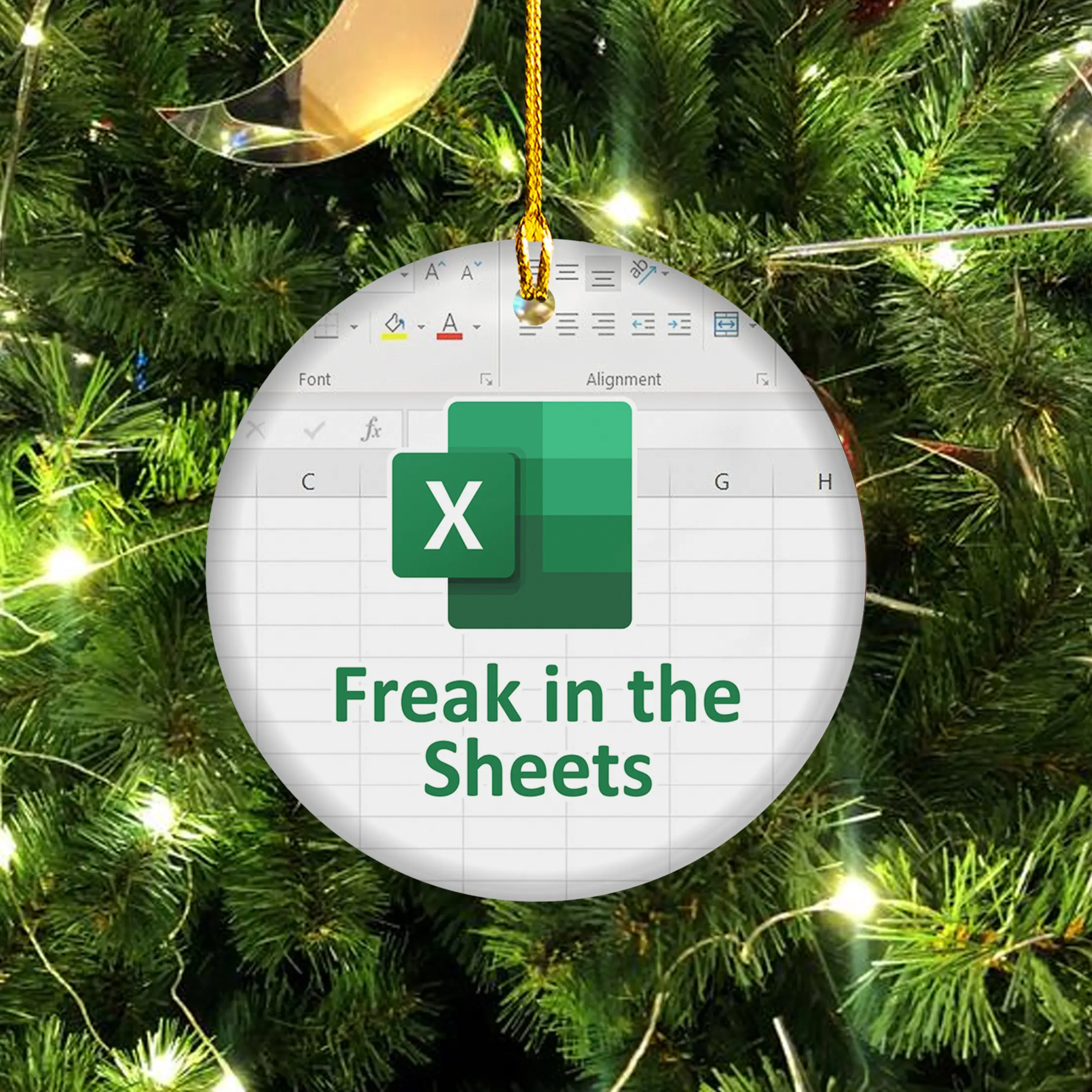 Accountant Freak In The Sheets Ornament, Accountant Christmas Ornament, Excel Sheets Ornament, Christmas Gift for Accountant, Funny Xmas Gift, Hanging Ornament, Home Decor
