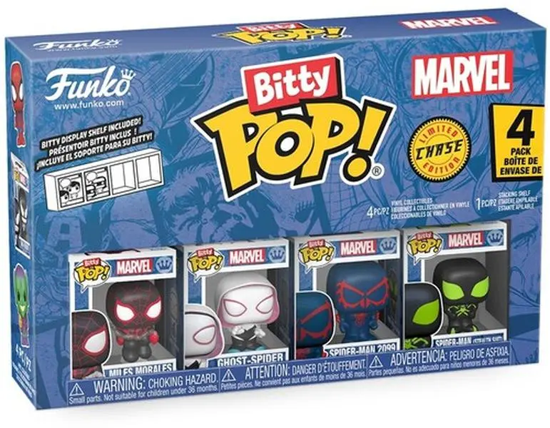 Funko Bitty POP! Spider-Man - Miles Morales 4-Pack Collectibles, Vinyl Character Figurine, Collectible Figure Decor, Model Figure Statues Pack