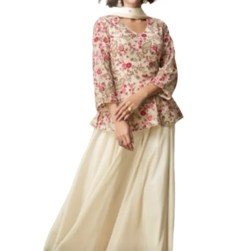 Palazzo Designer Partywear Women's Outfit with Jacket Suit, Elegant Top & Palazzo Pants for Women - Comfortable Clothes - Womenswear casual spring outfit woman matching sets Dress Embroidered Dupatta Blouse