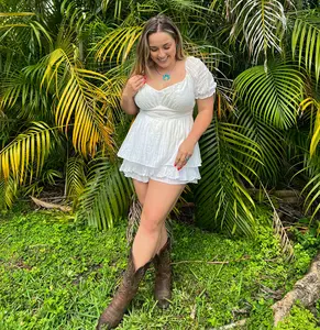 White Ruffle Romper