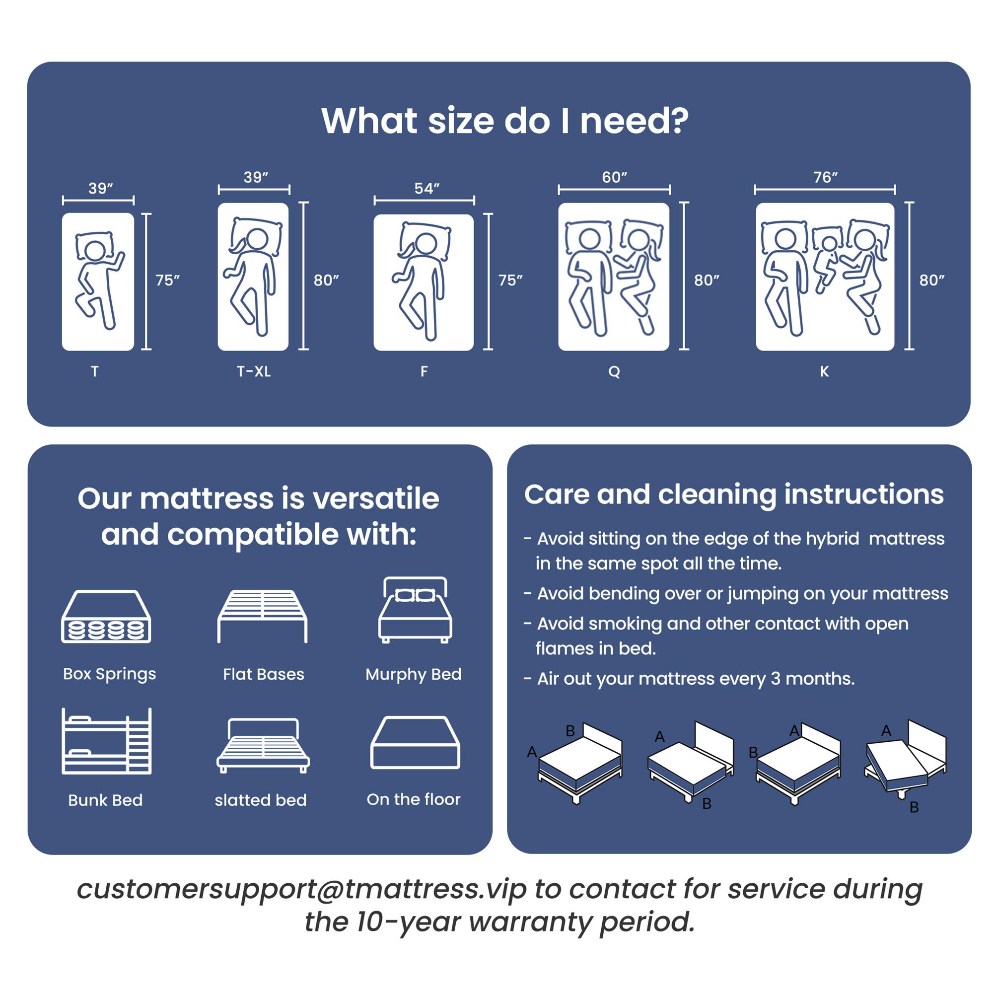 Twin/Full/Queen/King Mattress, Gel Memory Foam & Zoned Support Springs, Pressure Relief, Breathable Fabric, Motion Isolation Mattress Memory   twin mattresses