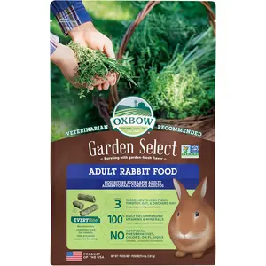 Oxbow Animal Health Garden Select Adult Rabbit Food, Garden-Inspired Recipe for Adult Rabbits, No Soy or Wheat, Non-GMO, Made in The USA, 4 lb Bag