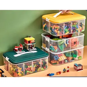 [New] Building Block Storage Box Layered Stackable Children's Toy Organizer Compartment Classification Plastic Lego Transparent Storage Box
