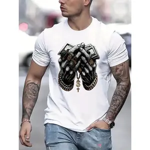 Men's T-shirt Comfortable Round Neck Casual Cotton Short Sleeve Soft Breathable Top Men's Clothing Summer Spring Street Style Cotton Trendy Letter Print T-shirt