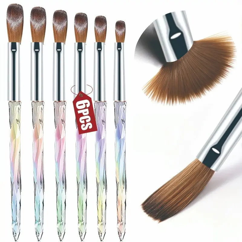 Professional Nail Art UV LED Pen Set, 6-Piece Multi-Function Acrylic Brush, Gel Nail Brush, Home & Salon Use, DIY Nail Tools, Nail Art Accessories, Nail Art Equipment
