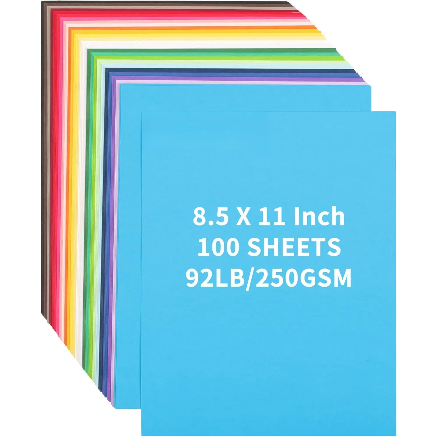 100 Sheets Colored Cardstock 8.5 X 11 Inches - 25 Colors Art Crafts Construction Paper, 92lb/250gsm Heavy Weight Thick Card Stock Paper for Printer, Cards Making, Invitations, Scrapbooking PAP19MX100