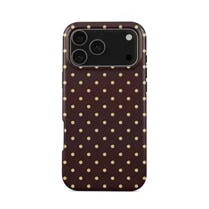 Sorry Busy – iPhone 17 Pro Max Case |     Brown & Beige Polka Dot Design |     Playful Aesthetic, Durable Dual-Layer Protection |     Compatible for iPhone 17 Air, 16, 15, 14, 13, 12, 11 / Pro Max, Plus & Mini Compatible with Samsung Galaxy S25