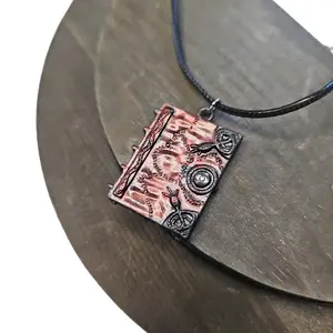 Hocus Pocus Spellbook Necklace with 20" Adjustable Black Chain - Perfect for Halloween