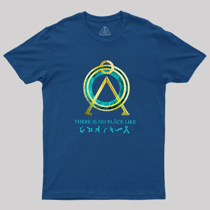 Men's Vintage Stargate Tshirt, Streetwear Geek Tee with 'No Place Like Home' Bold Graphic, Shortsleeve Round Neck, Vintage Stargate Geek, Tops, Menswear, Clothes