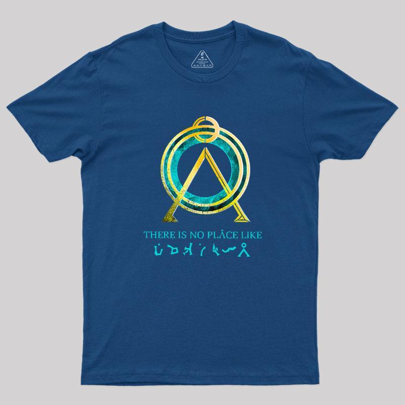 Men's Cotton Vintage Print Short-Sleeve Round Neck T-Shirt - All Seasons Normal Type Streetwear Casual Geek Tee with Bold 'No Place Like Home' Graphic, Menswear Top