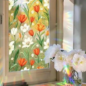 Spring Sunlight Rainbow Window Stickers, 4 Designs Including Lemon Lily Daisy Sunflower, Privacy Shield, Home Decor, Room Decoration