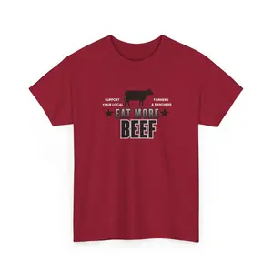 Eat More Beef T-Shirt | Cow Silhouette, BBQ Meat Lover Tee
