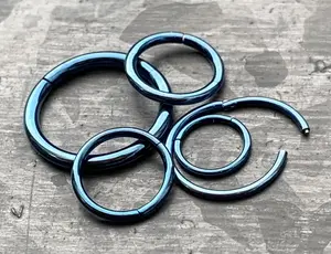 1 Piece of Stunning Blue Hinged Segment Septum Ring/Hoop - Gauges 14g, 16g, 18g & 20g