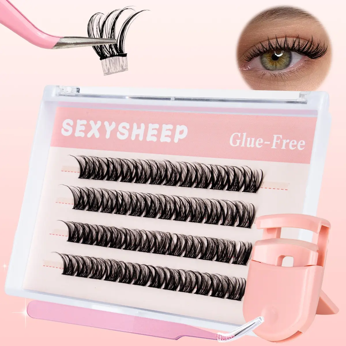 Self Adhesive False Eyelash, Natural Look Fake Eyelash for Extensions, Eye Makeup Product for Women & Girls, Professional Eye Makeup Accessories, Fake Lashes