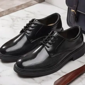 shoeslocker Classic Boys Black Patent Leather Lace-Up Dress Shoes Non-Slip Rubber Sole Soft Inner Lining Formal School Uniform Party Shoe Round Toe Footwear for Children Schoolshoes