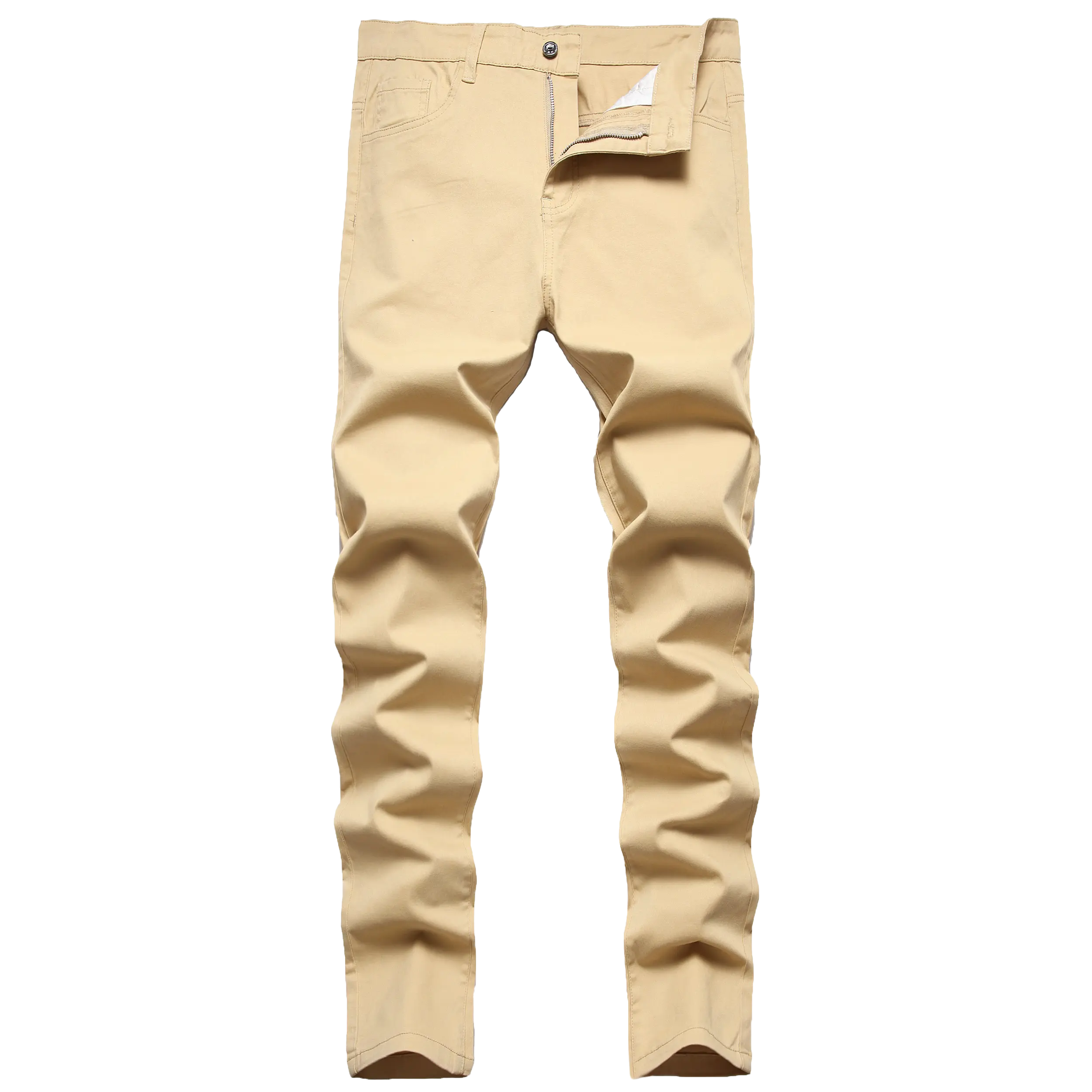 Men's Stretch Slim Fit Casual Pants Fashion Style Comfy Skinny Flat-Front Business Chinos Pants