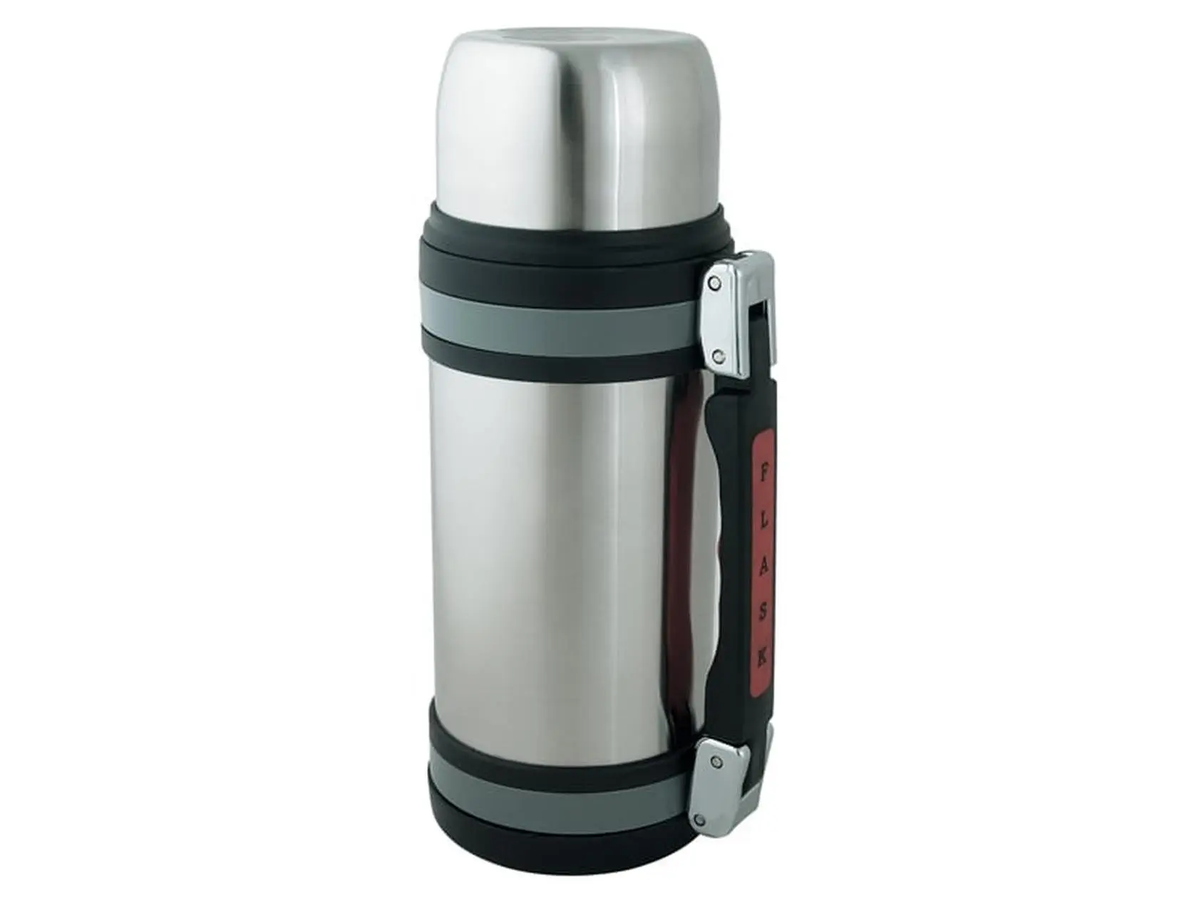 Brentwood FTS-1500 Stainless Steel Vacuum Flask - 52 oz, Double-Wall Structure, Detachable Shoulder Strap, 5.5 x 12.5 x 4.5 inches, for Everyday Use