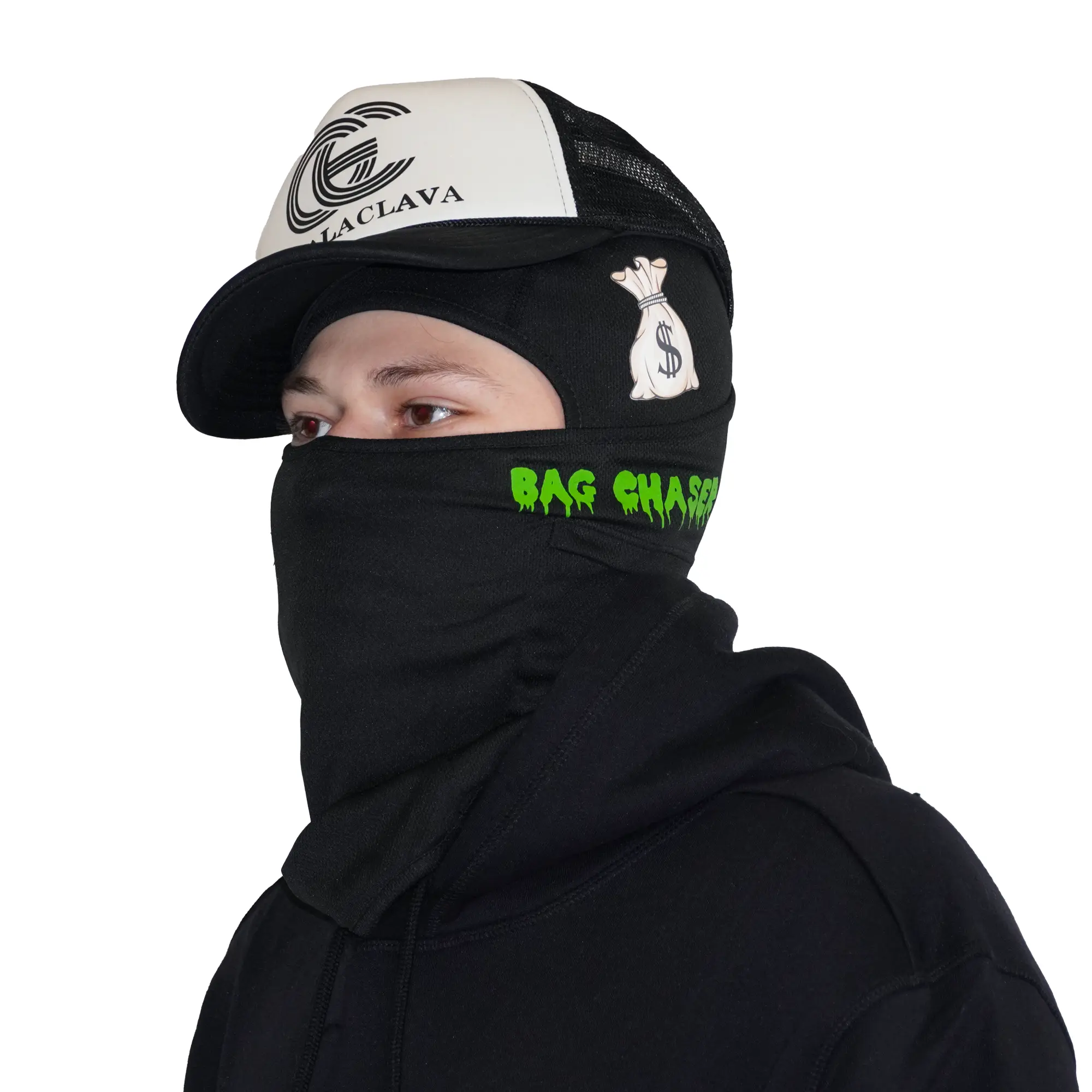 Bag Chaser Balaclava Ski Mask for Hustlers, Full Graphic with