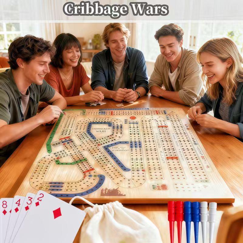 New Cribbage Wars Board Game Thickened Plank, Includes Playing Cards ...